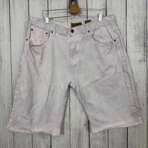 Evolution Men's W42 White Pigment-Dyed Relaxed Baggy Skate Streetwear Shorts